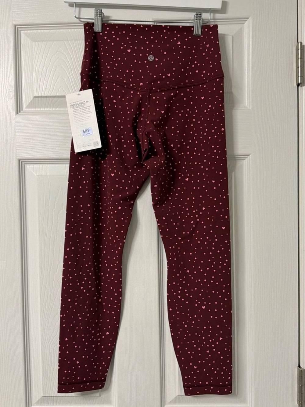 NWT Lululemon Align 25” Leggings w/ Pink Heart & Dot Print, no pockets org $108